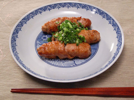 コンニャクの豚肉巻照り焼