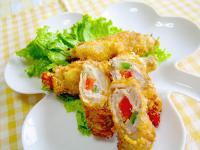 豚肉の野菜巻きカツ