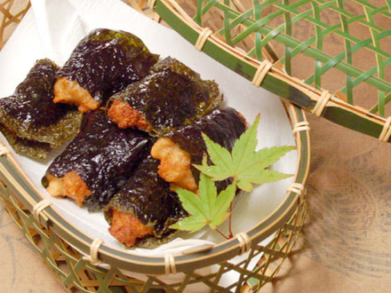レンコンの磯部揚げ
