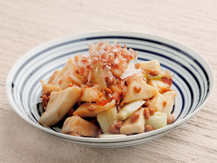 はんぺんソテーの納豆和え