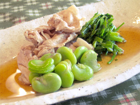 そら豆と豚肉のさっと煮