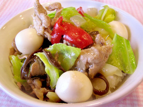 豚肉の中華風丼