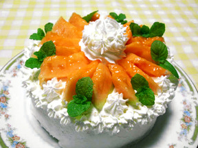 メロンのフレッシュケーキ