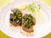 レバーと豆腐の重ね焼き