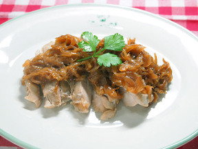 鶏肉のレンジ蒸しバターしょうゆ風味