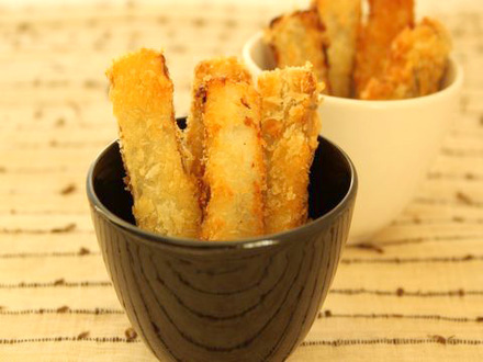 蒸し煮ゴボウのカリっと揚げ