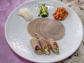 そば粉のクレープ巻き
