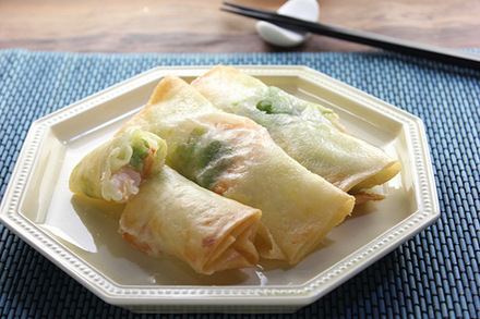 そら豆とチーズの春巻き