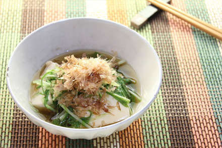 豆腐の水菜あんかけ