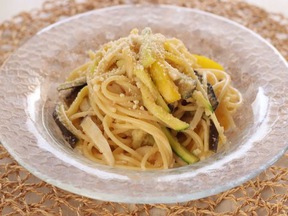 夏野菜と明太子のスパゲッティ