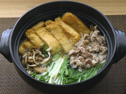 油揚げと水菜のハリハリ鍋