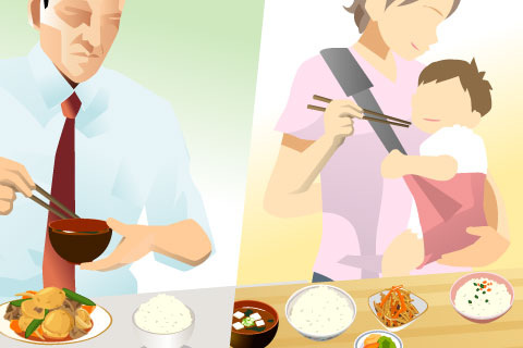一家の昼食