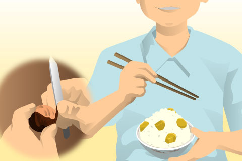むくのが大変