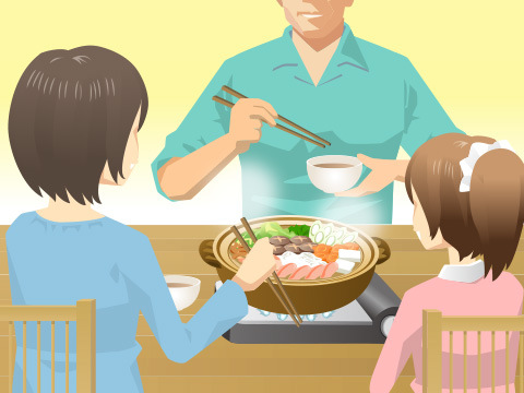 鍋囲み