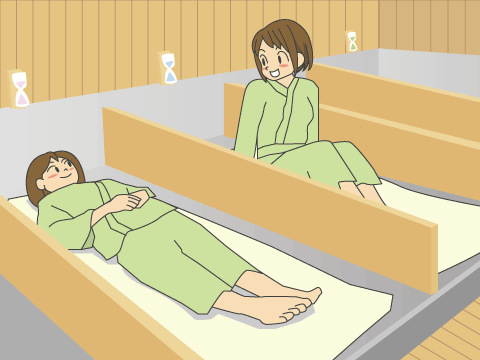 岩盤浴で気分すっきり!